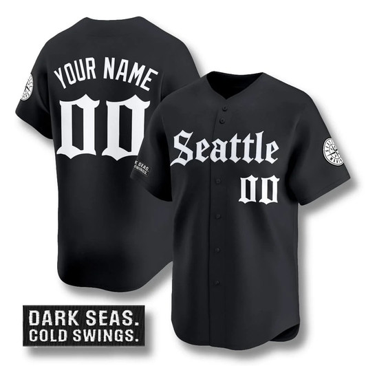 Seattle Mariners Custom Gothic Edition Limited Jersey - Black