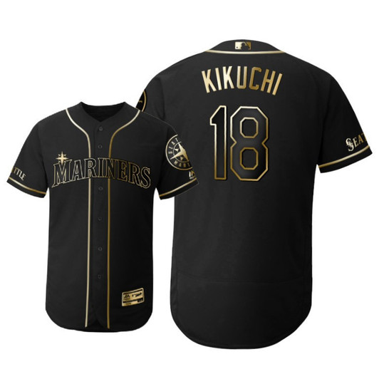 Yusei Kikuchi #18 Seattle Mariners 2019 Brandedition Black Gift Mariners Fans Limited Jersey - Golden