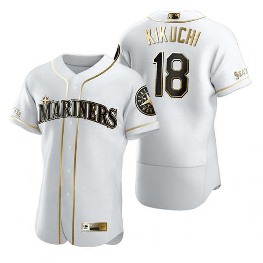 Yusei Kikuchi #18 Seattle Mariners Brandedition White Gift Mariners Fans Limited Jersey - Golden