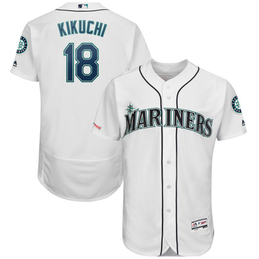 Yusei Kikuchi #18 Seattle Mariners Majestic Flex Base Authentic Player Jersey - White