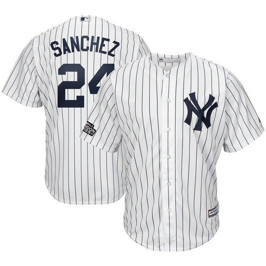 Gary Sanchez New York Yankees Majestic 2021 London Series Cool Base Player Jersey Jersey White/Navy 2021