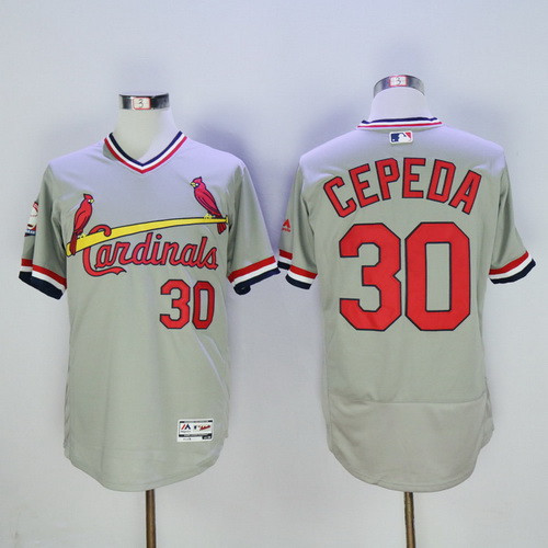 Orlando Cepeda #30 St. Louis Cardinals Majestic Mens 2016 Retired Pullover Flexbase Limited Baseball Jersey - Gray