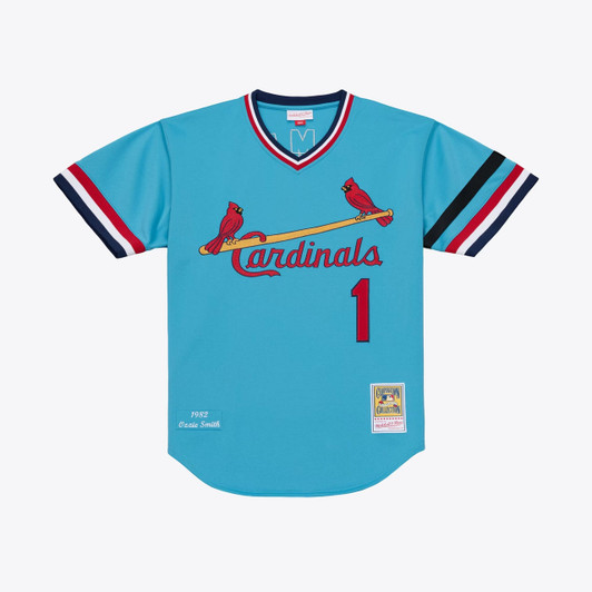 Ozzie Smith #1 St. Louis Cardinals 1982 Authentic Jersey - Light Blue