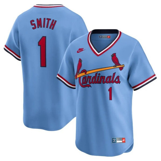 Ozzie Smith #1 St. Louis Cardinals Cooperstown Limited Jersey - Light Blue