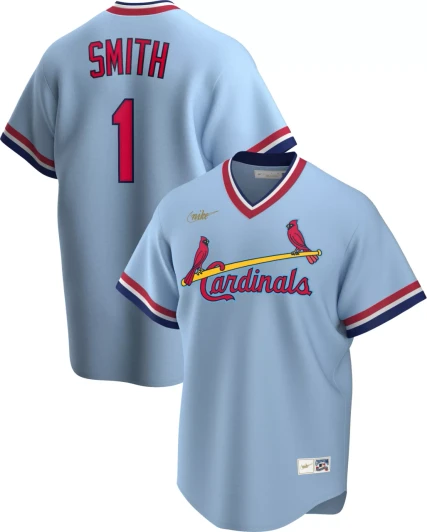 Ozzie Smith #1 St. Louis Cardinals Nike Men'S Cooperstown V-Neck Pullover Limited Jersey - Blue