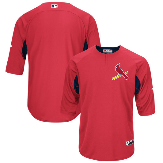 St. Louis Cardinals #34 Majestic On Field Sleeve Rednavy Limited Batting Practice Jersey