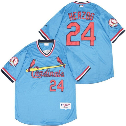 Whitey Herzog #24 St. Louis Cardinals 2020 Legend Jersey - Blue