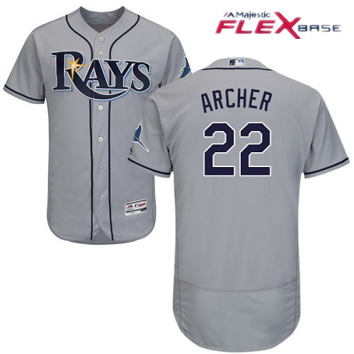 Chris Archer #22 Tampa Bay Rays Majestic Mens Road Limited Flex Base Jersey - Gray