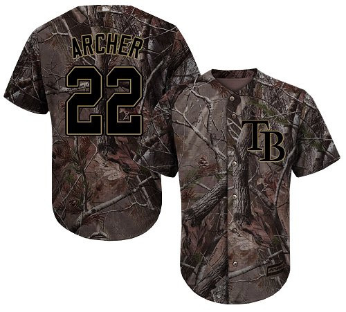Chris Archer #22 Tampa Bay Rays Realtree Limited Cool Base Jersey - Camo