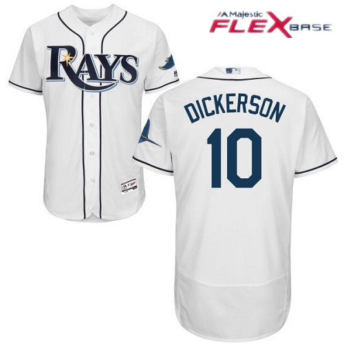 Corey Dickerson #10 Tampa Bay Rays Majestic Mens Home Limited Flex Base Jersey - White