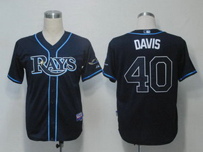 Davis Dark #40 Tampa Bay Rays Jerseys Limited Cool Base Jersey - Blue