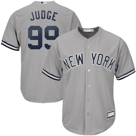 MenS Aaron Judge Gray New York Yankees Big & Tall Replica Player Jersey