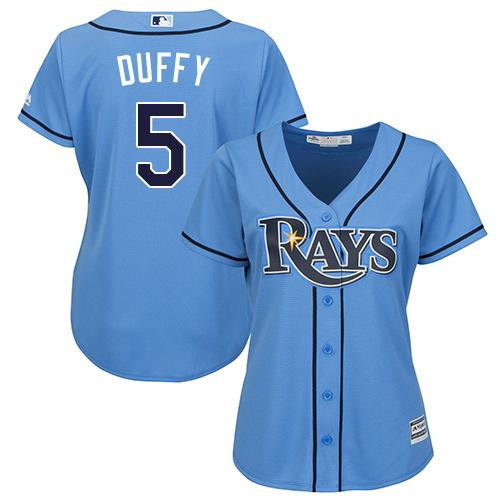 Light Blue #5 Tampa Bay Rays Womens Matt Duffy Alternate Limited Baseball Jersey