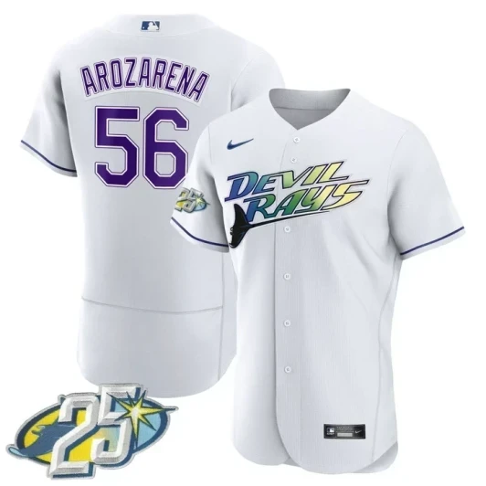Randy Arozarena #56 Tampa Bay Rays 25Th Anniversary Limited Jersey - White