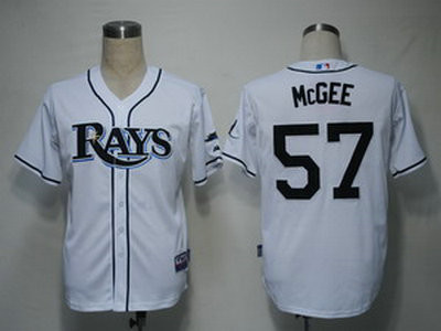 Tampa Bay Rays #57 Jerseys Mcgee Limited Cool Base Jersey - White