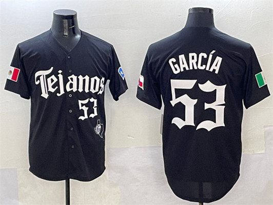 Adolis Garca #53 Texas Rangers 2025 Mexico Vapor Premier Limited Jersey - Black