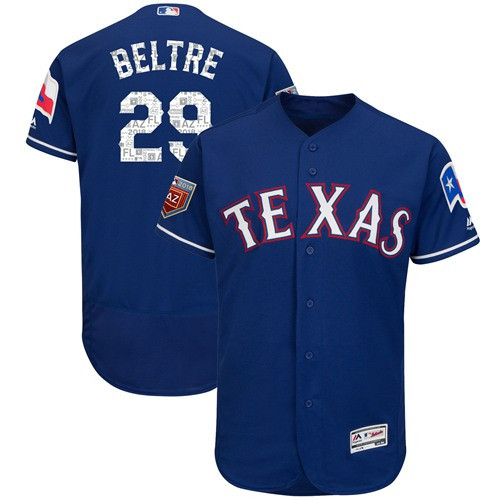 Adrian Beltre #29 Texas Rangers 2018 Spring Training Authentic Flex Base Jersey - Blue
