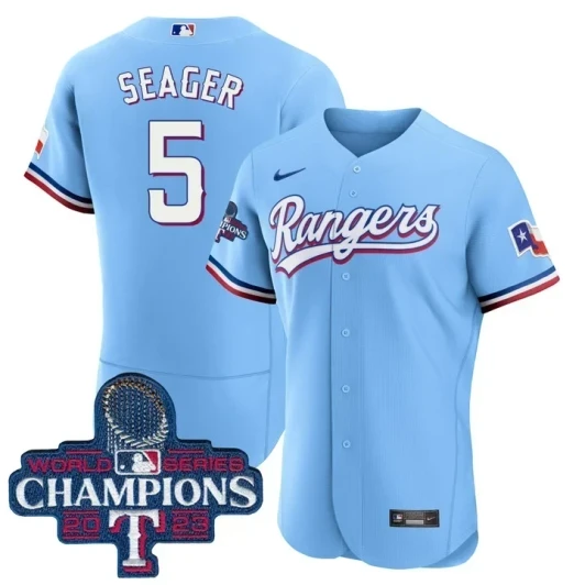 Corey Seager #5 Texas Rangers 2023 World Series Champions Baby Limited Jersey - Blue