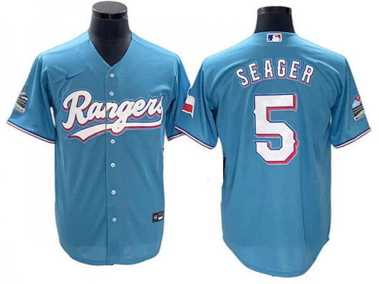 Corey Seager #5 Texas Rangers Alternate Limited Cool Base Jersey - Light Blue