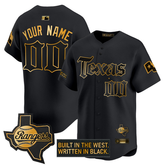 Gothic Frontier Texas Rangers ' Edition' Vapor Premier Limited Custom Jersey - Gold