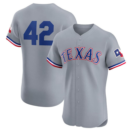 Jackie Robinson #42 Texas Rangers 2024 Road Day Baseball Jer Elite Jersey - Gray