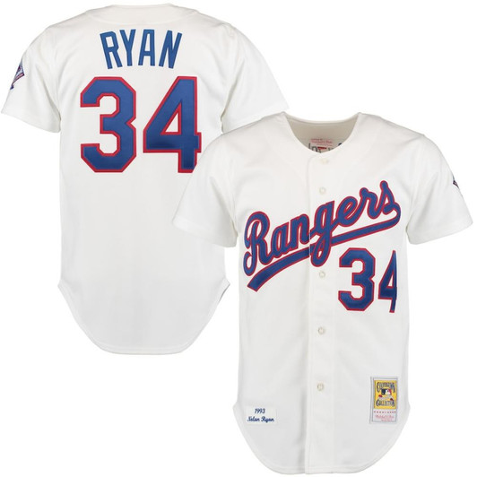 Nolan Ryan #34 Texas Rangers 1993 Limited Throwback Jersey - White