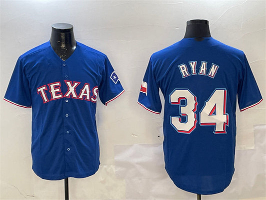 Nolan Ryan #34 Texas Rangers Limited Cool Base Baseball Jersey - Royal