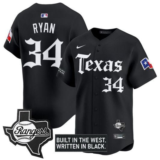 Nolan Ryan #34 Texas Rangers Gothic Frontier Edition Vapor Limited Jersey