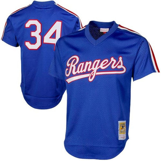 Nolan Ryan #34 Texas Rangers Mitchell Ness 1989 Authentic Cooperstown Mesh Batting Practice Jersey - Royal