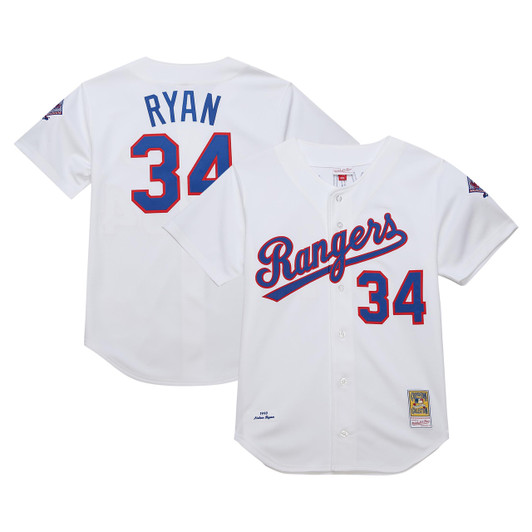 Nolan Ryan #34 Texas Rangers Mitchell Ness 1993 Cooperstown Authentic Jersey - White