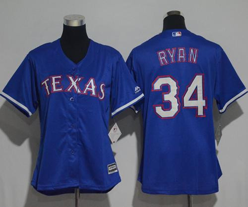 Nolan Ryan #34 Texas Rangers Womens Alternate Limited Baseball Jersey - Blue