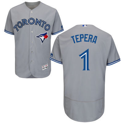Andy Burns #1 Toronto Blue Jays Majestic Mens 2016 Road Flexbase Limited Baseball Jersey - Gray
