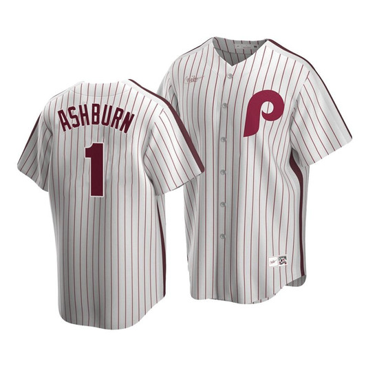 MenS Philadelphia Phillies Richie Ashburn #1 Cooperstown Collection White Home Jersey