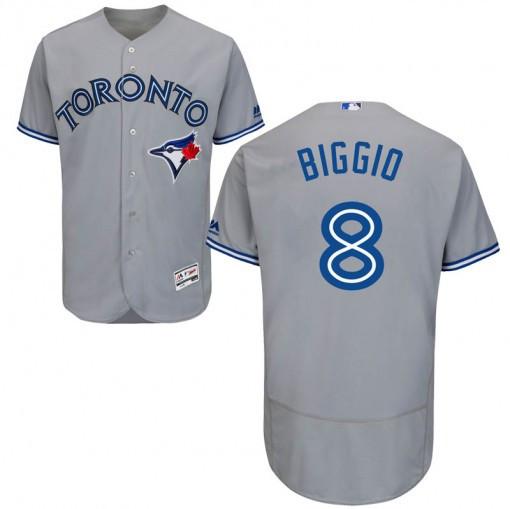 Cavan Biggio #8 Toronto Blue Jays Mens Authentic Flex Base Road Jersey - Gray