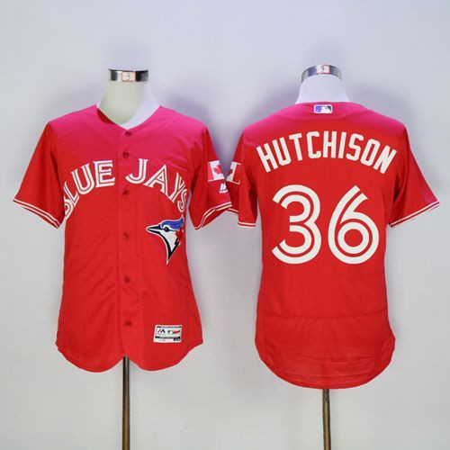 Drew Hutchison #36 Toronto Blue Jays Red Flexbase Authentic Canada Day Jersey - Blue