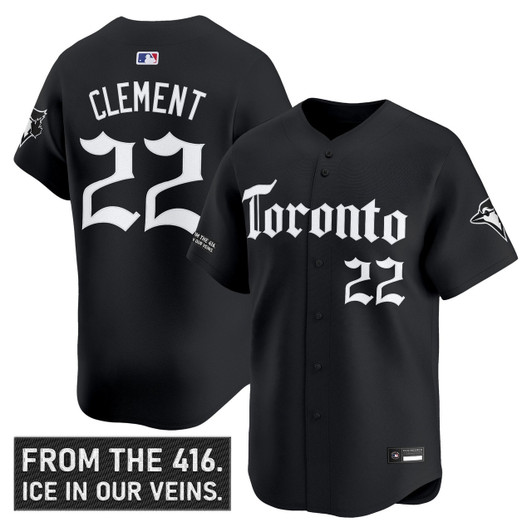 Ernie Clement #22 Toronto Blue Jays Gothic North Edition Limited Jersey