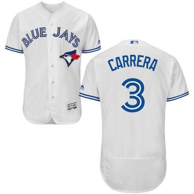 Ezequiel Carrera #3 Toronto Blue Jays Majestic Mens 2016 Home Flexbase Limited Baseball Jersey - White