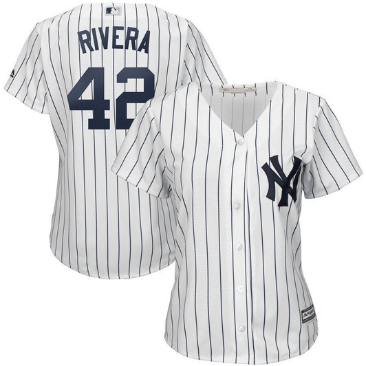 New York Yankees Mariano Rivera Majestic Womens 2021 Hall Of Fame Cool Base Player Jersey Jersey White/Navy 2021