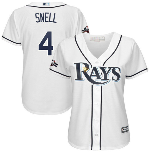 Blake Snell Tampa Bay Rays Majestic Womens 2021 Postseason Official Cool Base Player Jersey Jersey White