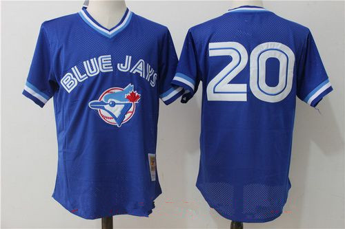 Josh Donaldson #20 Toronto Blue Jays Mitchell Ness Mens Throwback Mesh Limited Batting Practice Jersey - Royal Blue