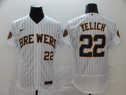 Milwaukee Brewers Christian Yelich #22 2020 Mlb White Jersey