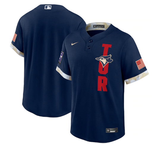 Toronto Blue Jays Mens 2021 Blank Star Limited Cool Base Jersey - Navy