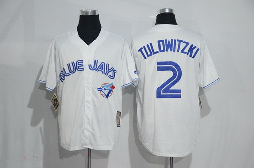 Troy Tulowitzki #2 Toronto Blue Jays Majestic Mens Cool Base Cooperstown Limited Jersey - White