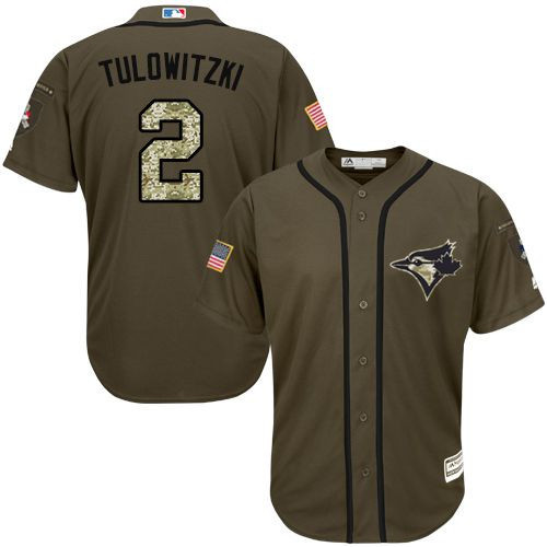Troy Tulowitzki #2 Toronto Blue Jays Salute To Service Limited Jersey - Green