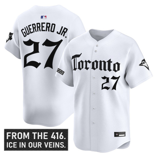 Vladimir Guerrero Jr #27 Toronto Blue Jays Gothic North Limited Jersey - White