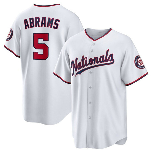 C.J. Abrams #5 Washington Nationals Home Basebal Limited Jersey - White