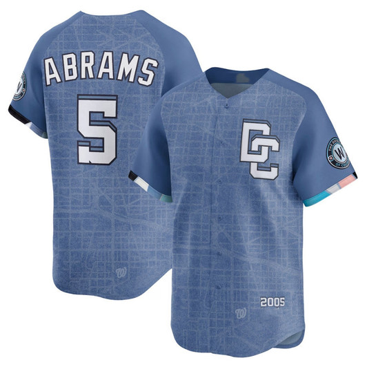 Cj Abrams #5 Washington Nationals 2025 City Connect Limited Baseba Jersey - Blue