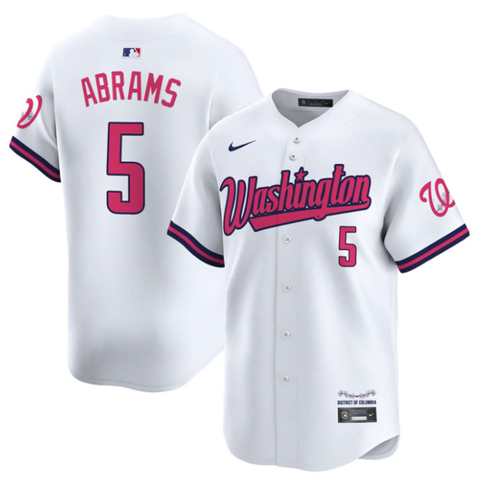 Cj Abrams #5 Washington Nationals Vapor Limited Jersey - White
