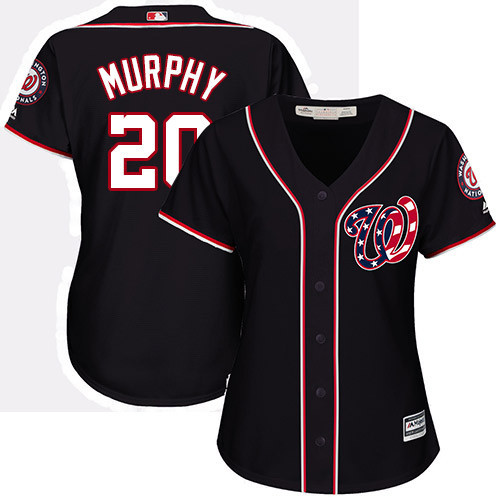 Daniel Murphy #20 Washington Nationals Womens Alternate Limited Baseball Jersey - Navy Blue