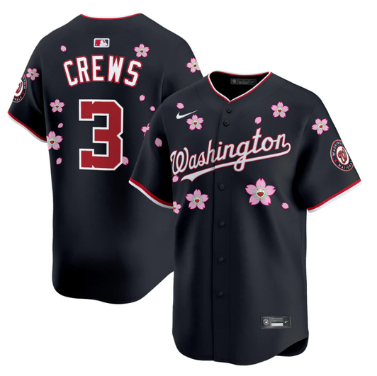 Dylan Crews #3 Washington Nationals Cherry Blossom Vapor Premier Limited Jersey